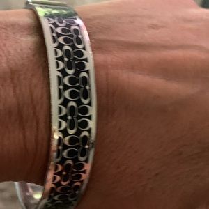Coach silver and black bangle
